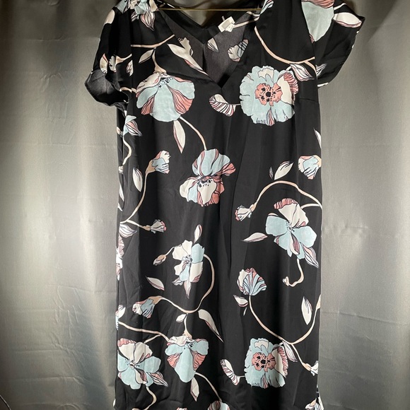 Women’s A New Day black flower summer dress- Size large - Picture 2 of 5